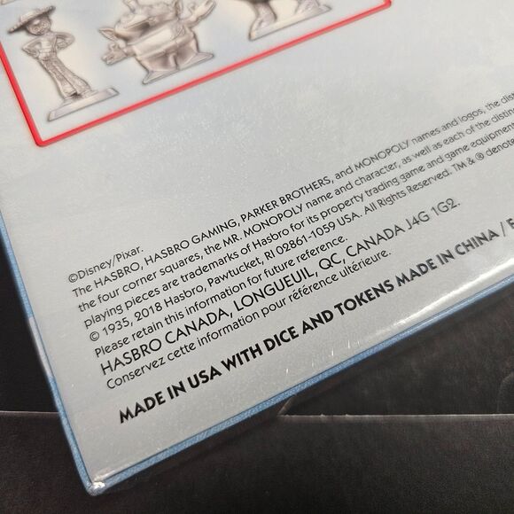 New Sealed 2018 Hasbro Toy Story Monopoly Board Game w/6 Toy Story Tokens - Picture 3 of 4